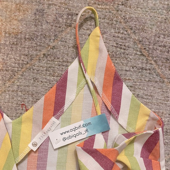 NWT!! FSL Apparel the Amani Multi-Colored Vertical Striped Tank Top - Picture 9 of 10